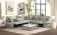 Quinn - 3 Piece Reclining Sectional With 4 Reclining Seats, Storage Arms, Storage Console With Lights, And Drop Down Table - Nature