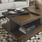 Athens - Rectangular Coffee Table With Casters - Chocolate Brown