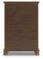 Feddinger - 5 Pc. - Queen Sleigh Storage Bed, Dresser, Mirror, Chest And Nightstand - Medium Brown