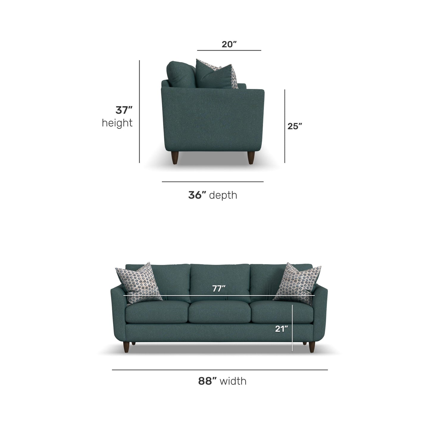 Lewis - Fabric Stationary Sofa
