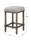 Pryce - Wooden Counter Stool - White & Light Brown