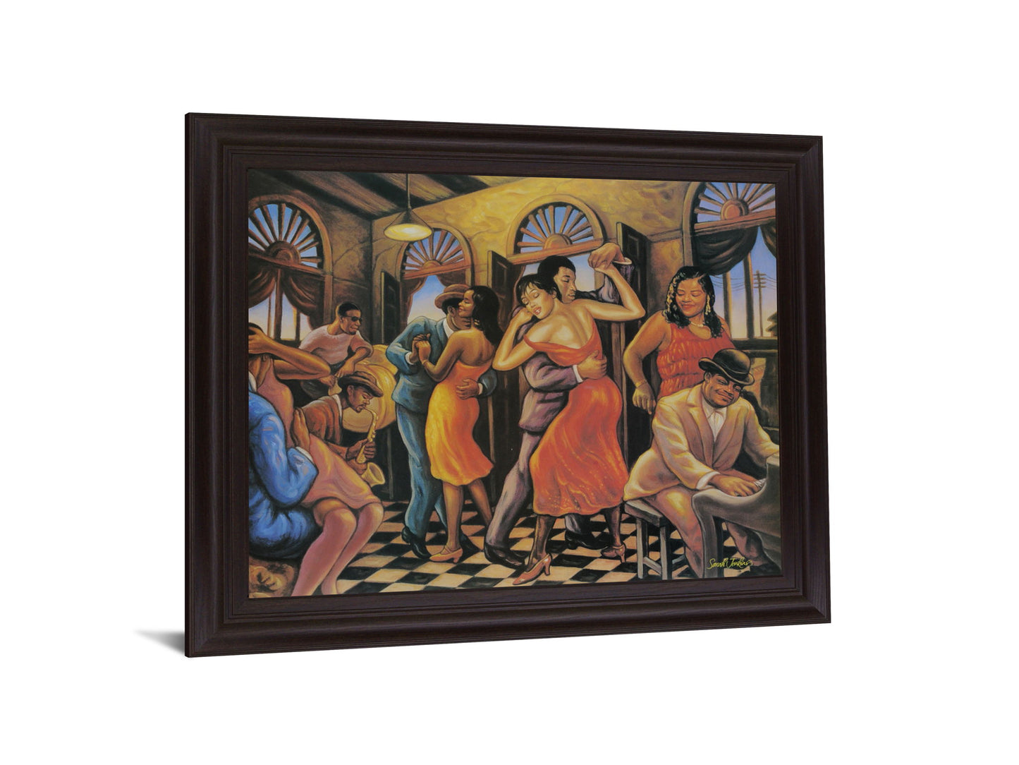 Jazzy Scarlet Soirée - 28" x 34" Framed Wall Art