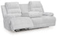 Rhines Falls - Reclining Power Sofa With Drop Down Table - Alloy