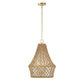 Macrame - 4 Light Rope Pendant - Light Brown