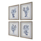 Shibori Coral - Framed Prints (Set of 4) - Light Gray