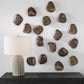 Pebbles - Walnut Wood Wall Décor (Set of 9) - Dark Brown
