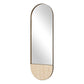 Russo - Travertine Tall Oval Mirror - Bronze / Brown / Gold
