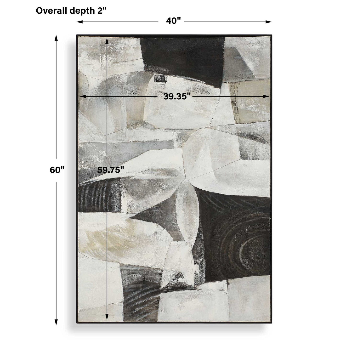 Folding - Time Framed Abstract Art - Black / Brown / Gray / White