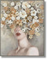 Blossom Veil Muse - 40" x 32" Framed Wall Art - Gray
