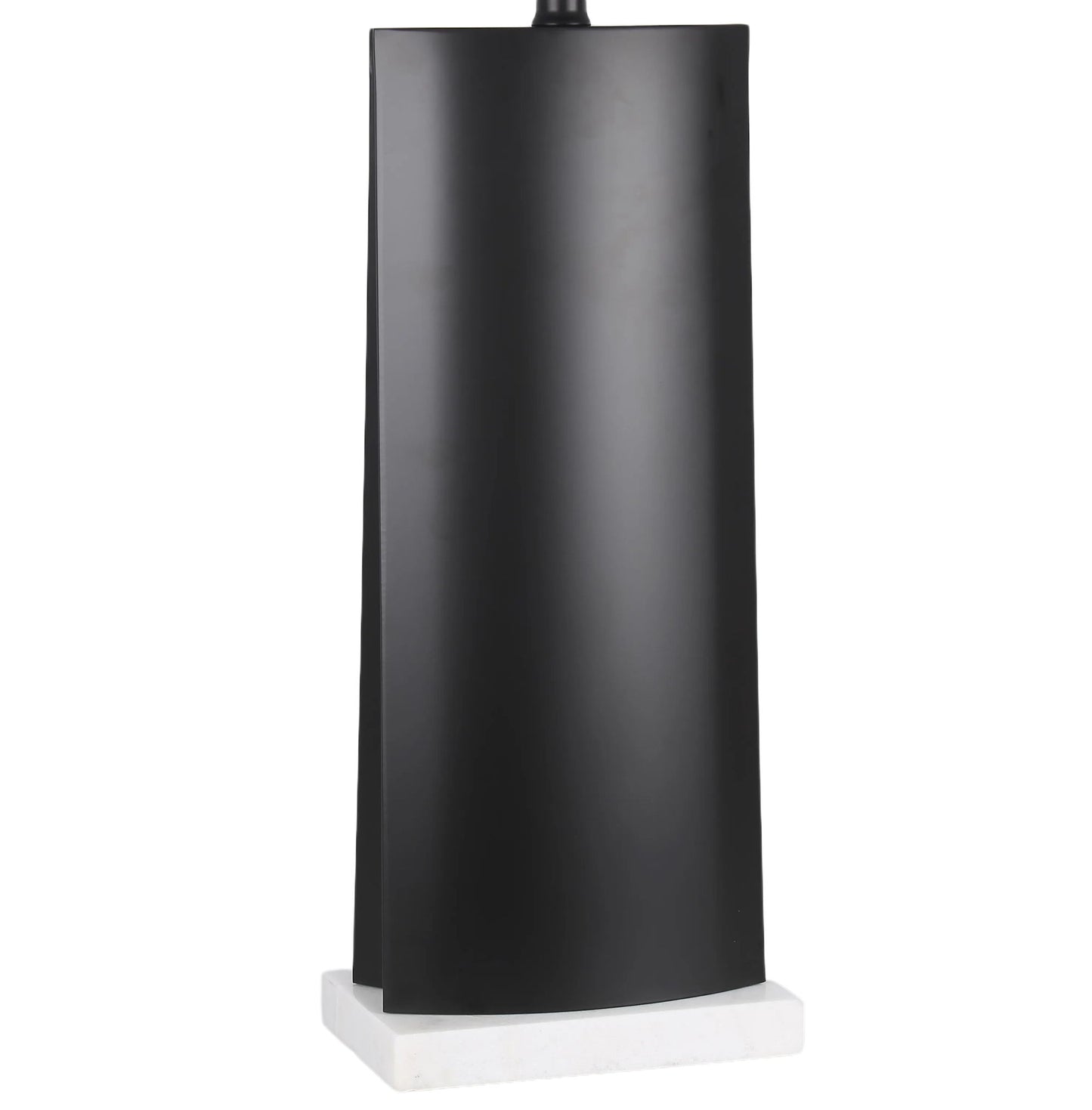 Monolith Aura Metal & Marble Table Lamp (Set of 2) - Matte Black / White Marble