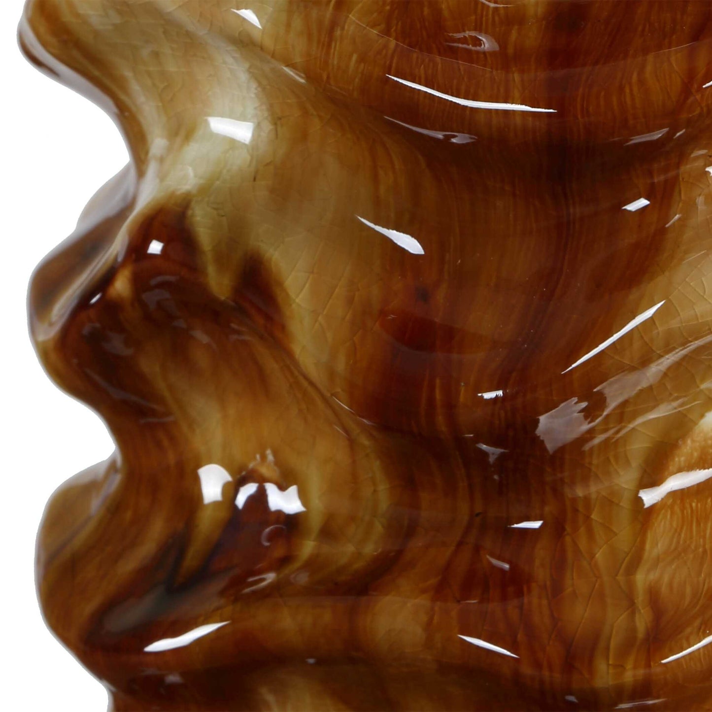 Bassa - Glazed Table Lamp - Brown / Cream