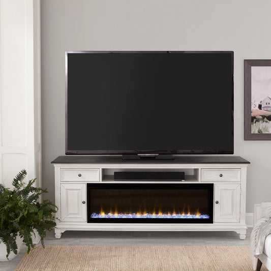 Allyson Park - 80" Console With Fire - White