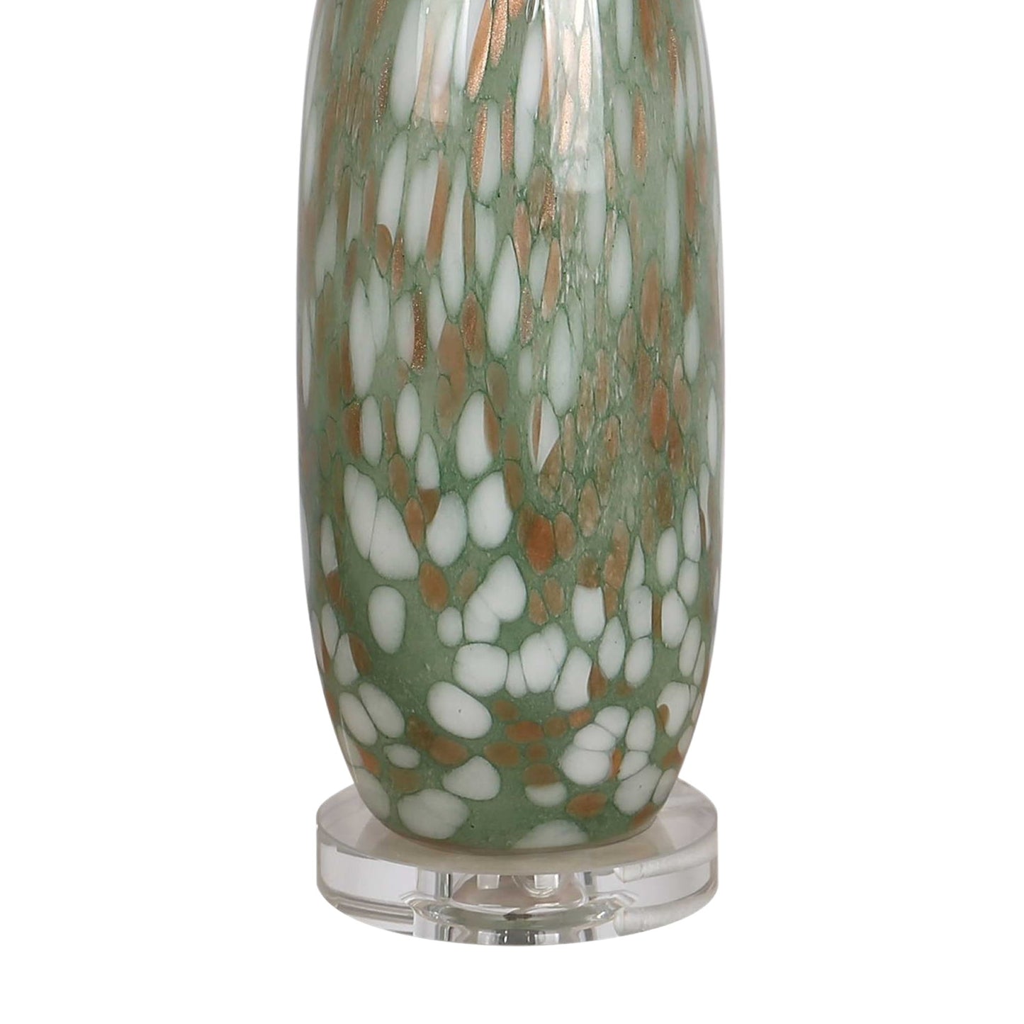 "Verdant Glow" Art Glass Table Lamp (Set of 2) - Green Art Glass
