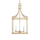 Montreal - 4 Light Brass Lantern Pendant - Gold