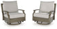 Rainier Ranch - Swivel Glider Chair With Cushion - Brown / Beige