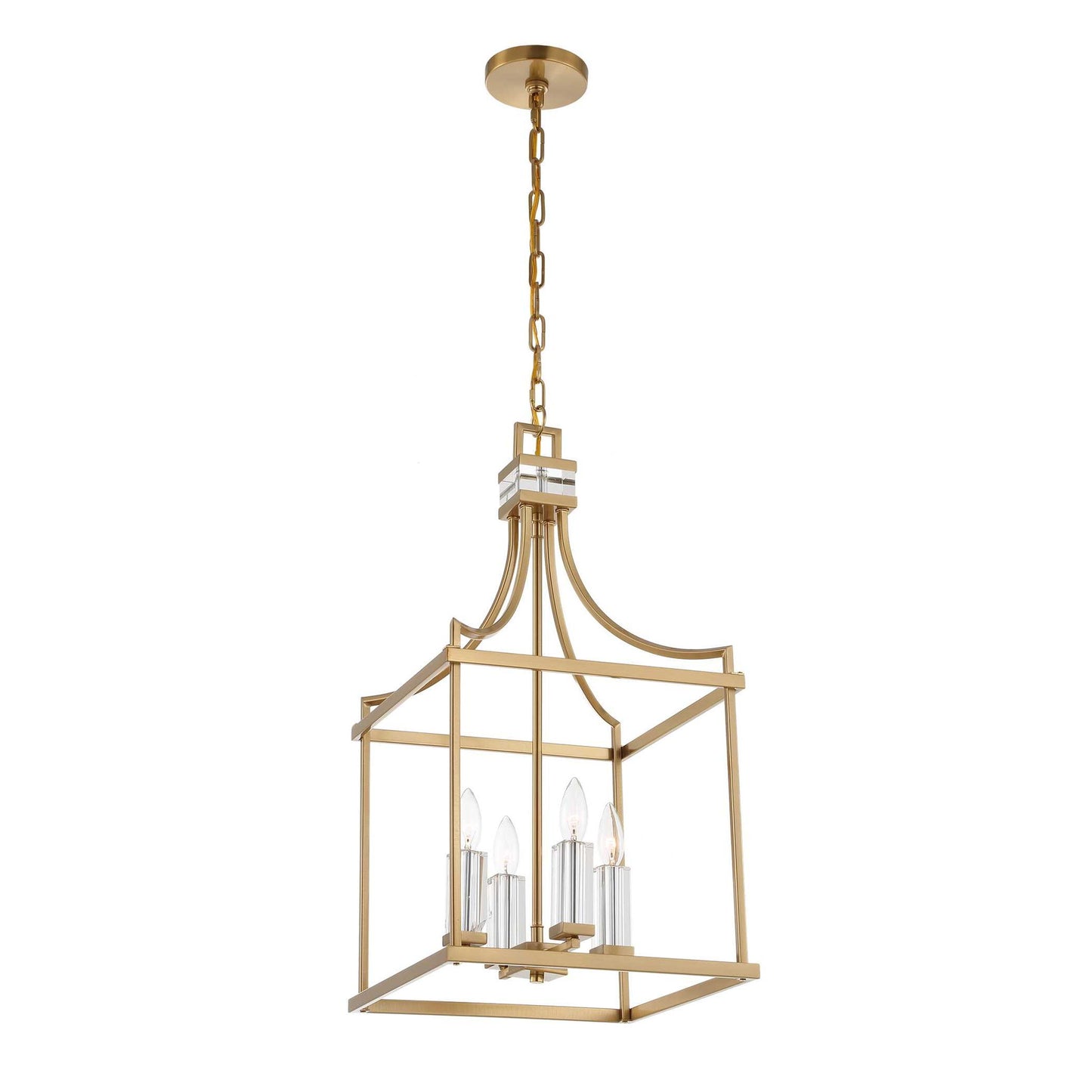 Montreal - 4 Light Brass Lantern Pendant - Gold