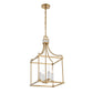 Montreal - 4 Light Brass Lantern Pendant - Gold