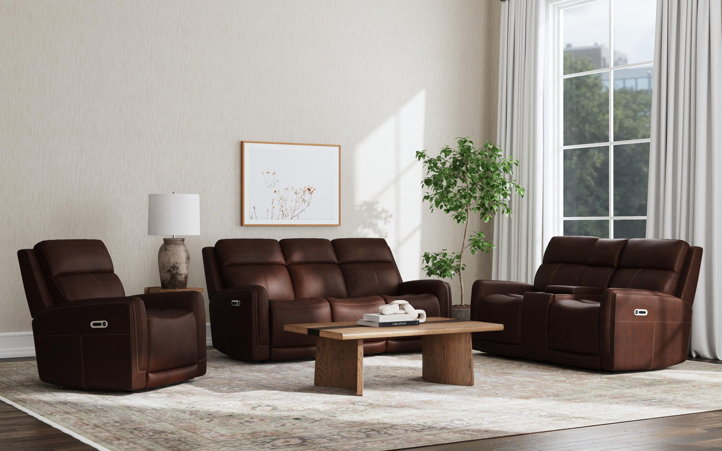 Alister - Power Gliding Loveseat With Console, Power Headrests & Lumbar