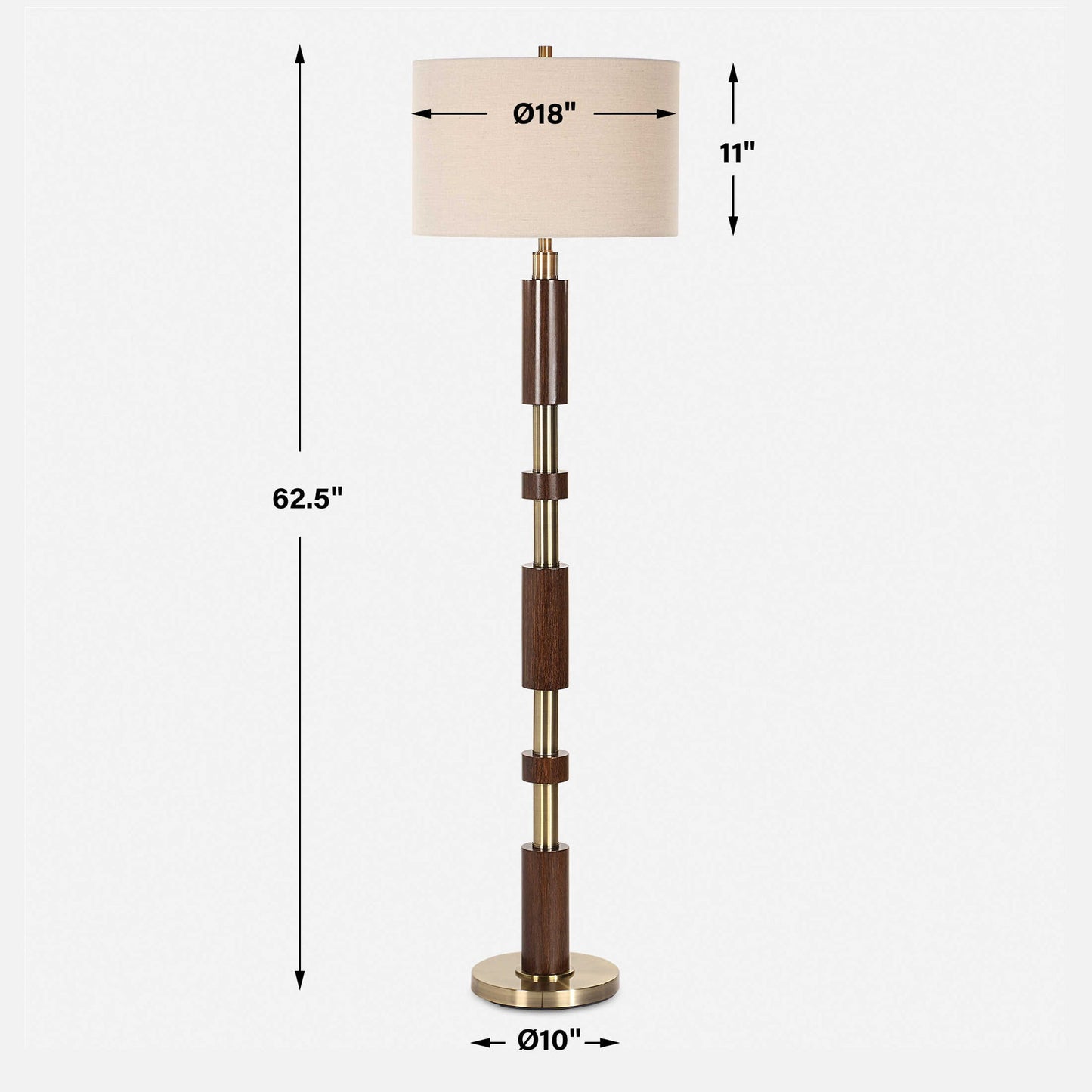 Stacked - Wooden Floor Lamp - Dark Brown