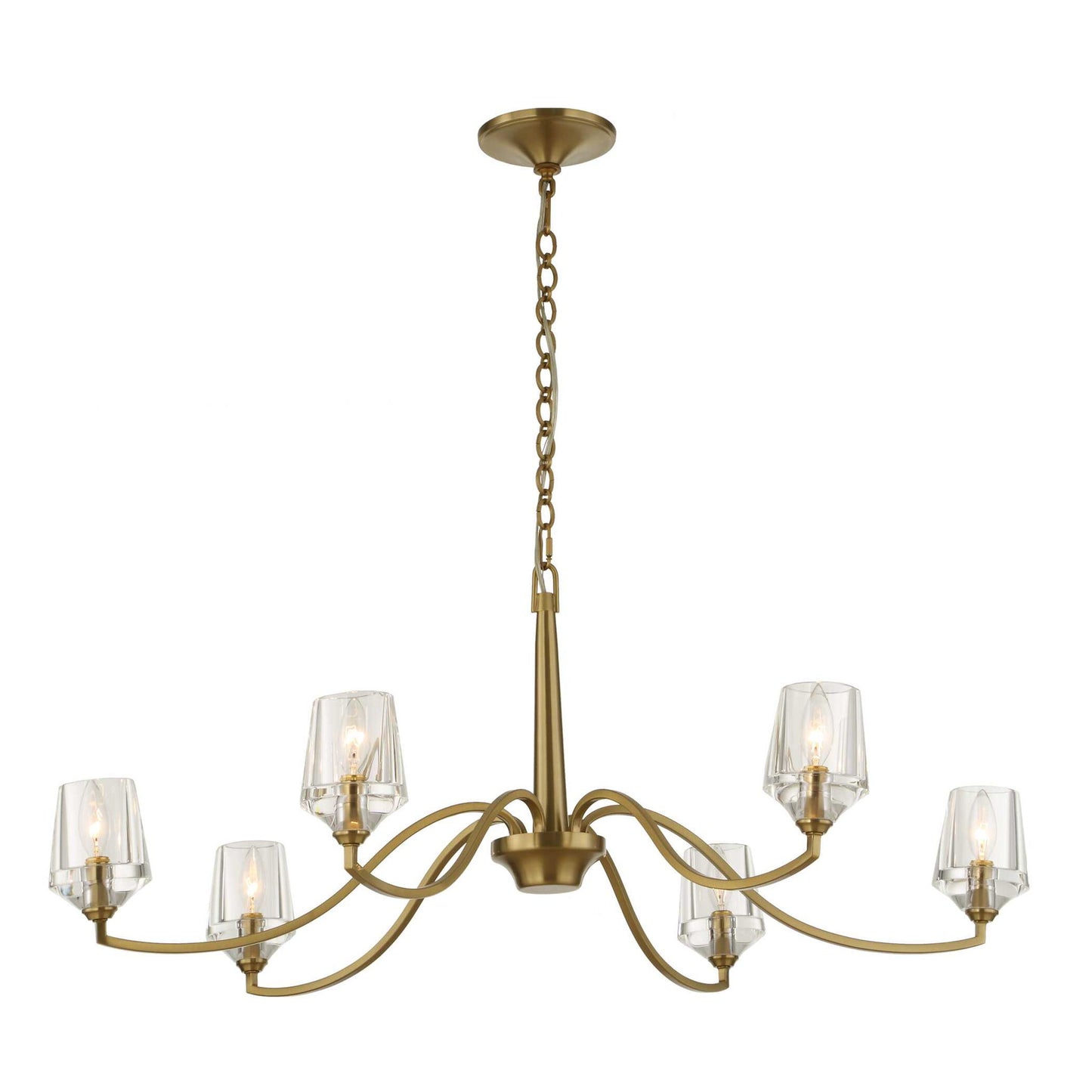 Barcelona - 6 Light Brass Chandelier - Gold