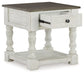 Havalance - Square End Table - White / Gray
