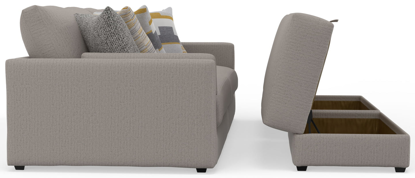 Trevor - Extra Deep Oversized Sofa With Included Storage Cocktail Ottoman