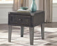 Todoe - Rectangular End Table - Dark Gray