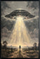 Celestial Arrival Textured Canvas In Frame - Black / Gray