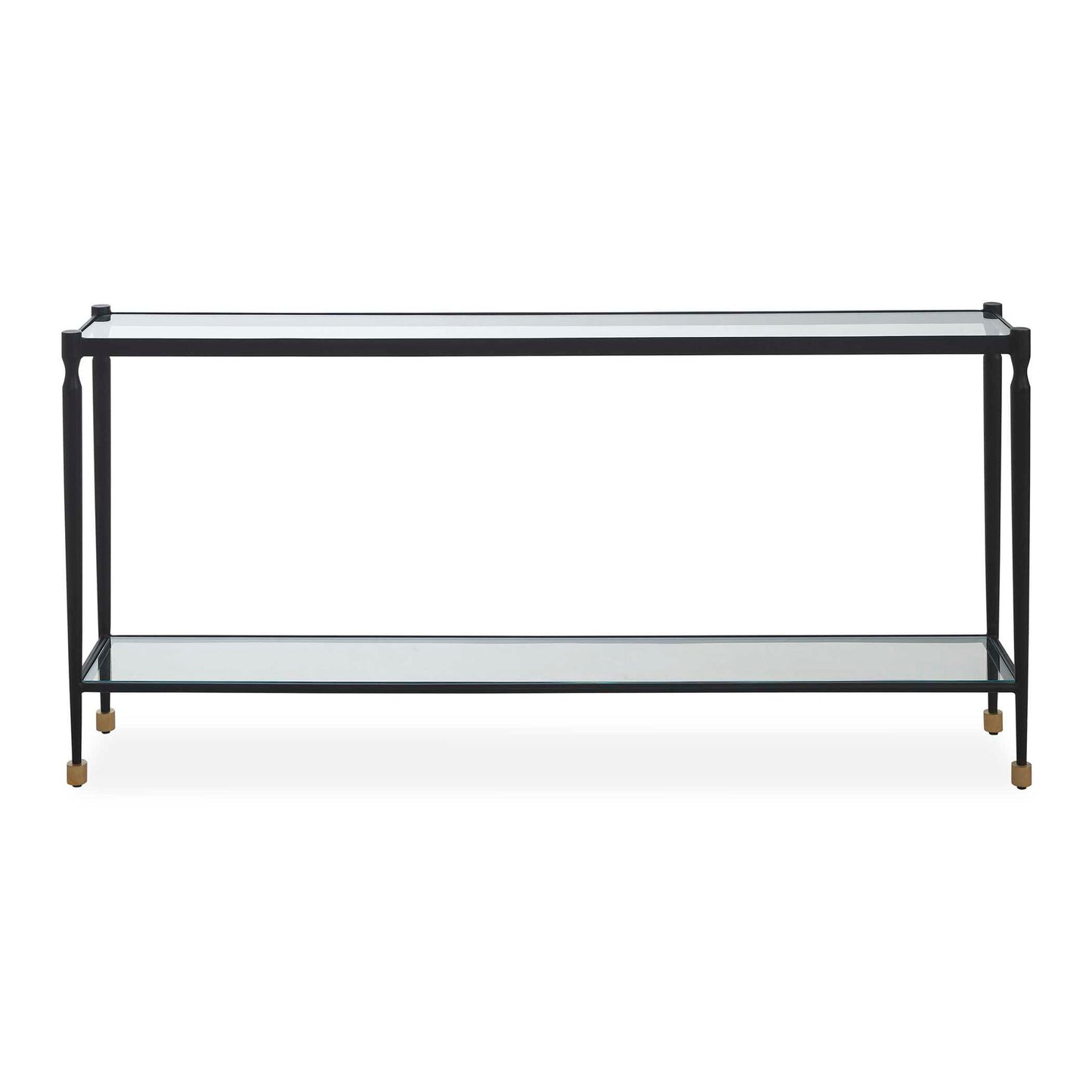 Javana - Glass / Iron Console Table - Brass,Bronze