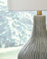 Judlen - Ceramic Table Lamp - Gray / Gold Finish