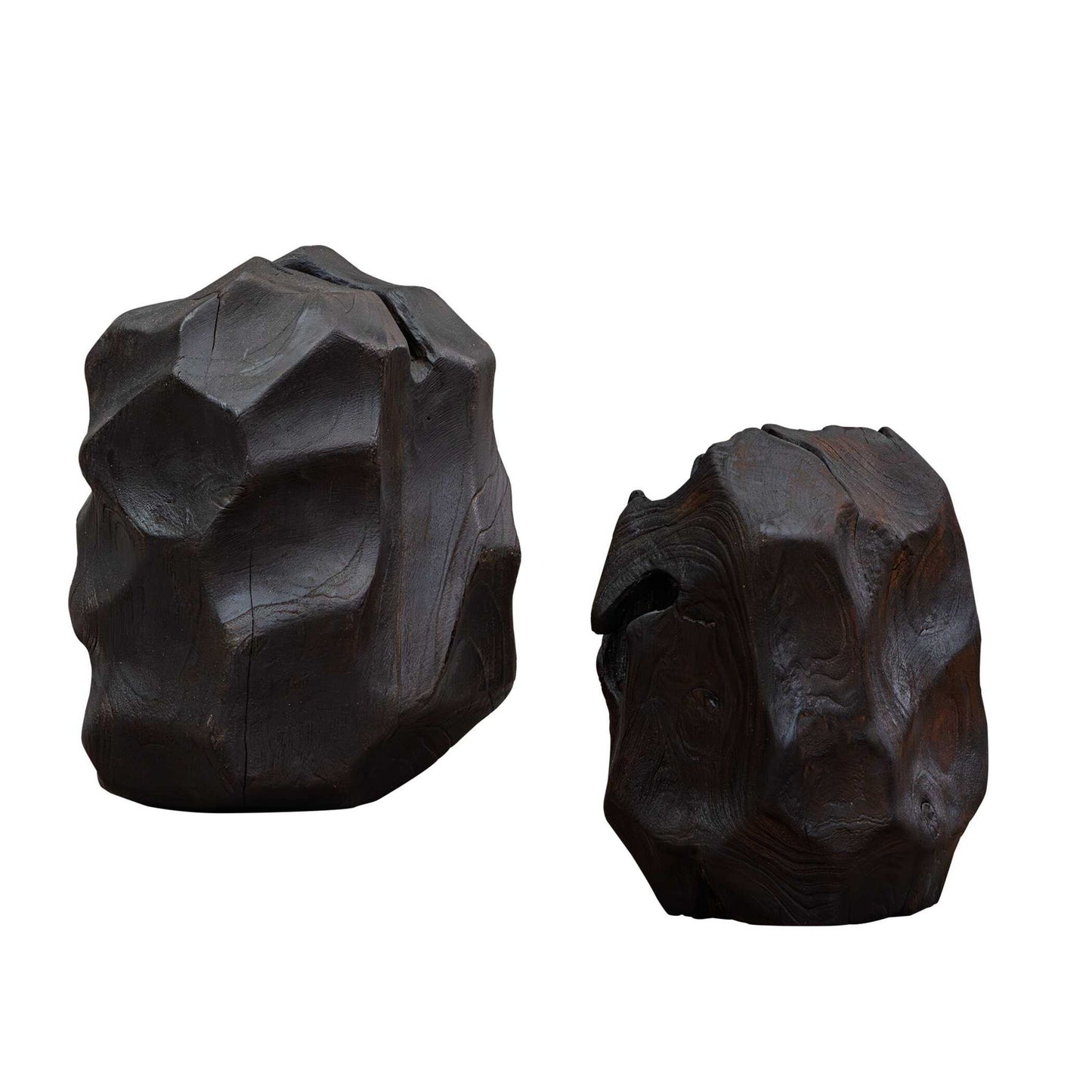 Ember Root - Teak Sculpture (Set of 2) - Black