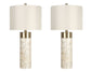 "Luminous Shell" Shell And Metal Table Lamp (Set of 2) - Natural Shell / Soft Gold / Beige