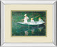 The Boat At Giverny By Claude Monet - Mirror Framed Print Wall Art - Green