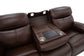 Walker - Power Reclining Sofa With Console, Power Headrest & Lumbar - Dark Brown