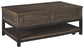 Johurst - LIFT TOP COCKTAIL TABLE - Grayish Brown