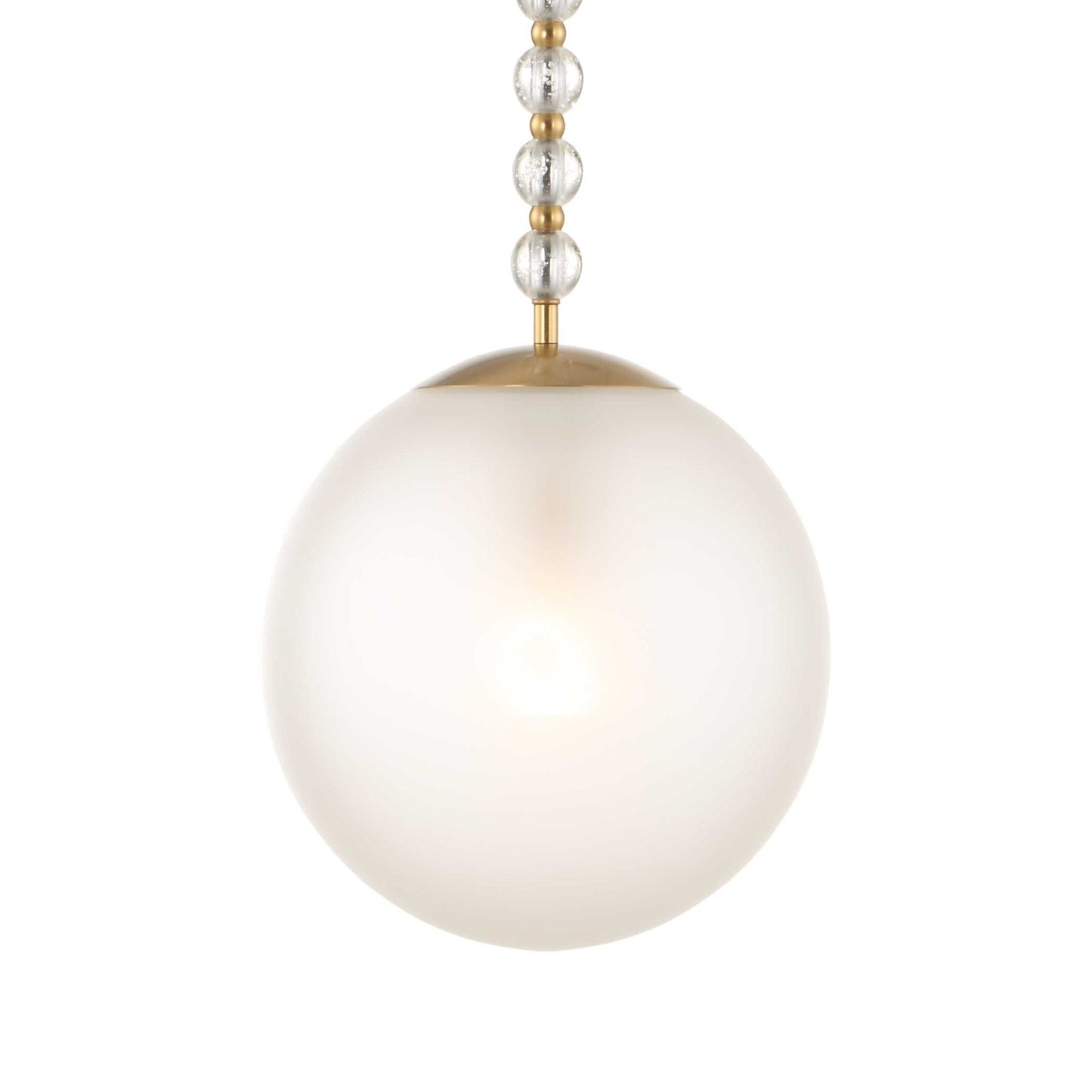 Ripple - 1 Light Frost Glass Pendant - Gold