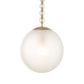Ripple - 1 Light Frost Glass Pendant - Gold