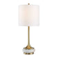 Molena - Brass & Pearly Stone Table Lamp - Brass,Gold,White