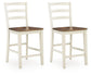 Brinfern - Barstool (Set of 2) - Brown / Antique White