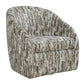 Mari - Boucle Swivel Chair - Green / White