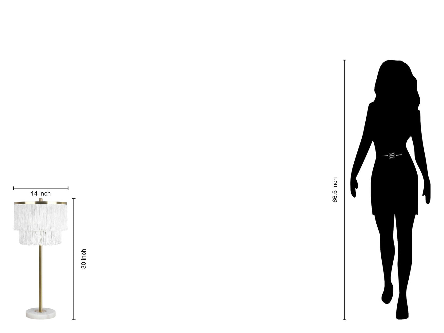 "Tassel Elegance II" Metal Table Lamp (Set of 2) - Soft Gold / White