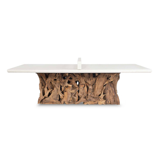 Stonewood - Indoor-Outdoor Ping-Pong Dining Table - White / Woodtone