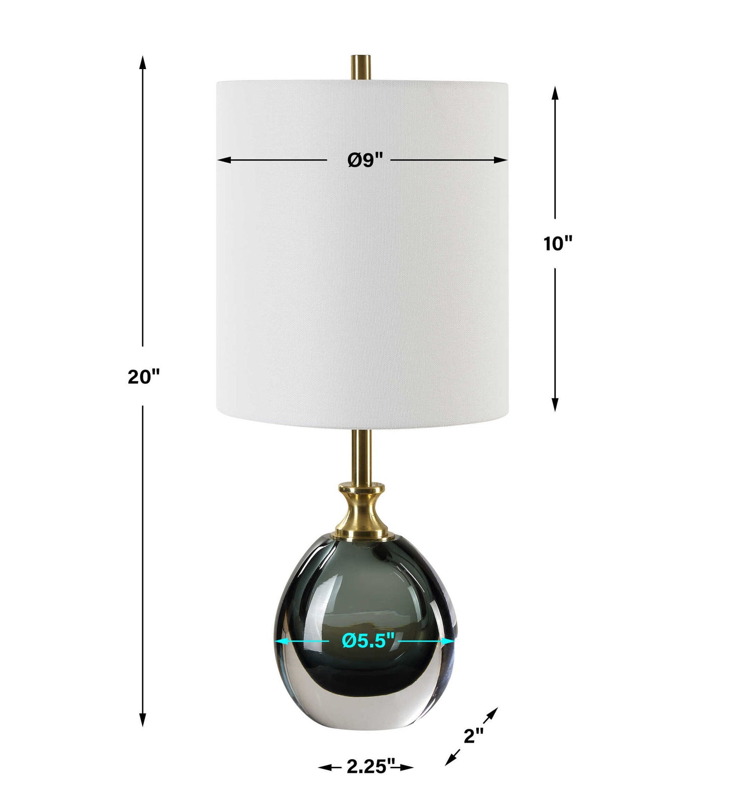 Enigma - Teal Blue Glass Buffet Lamp