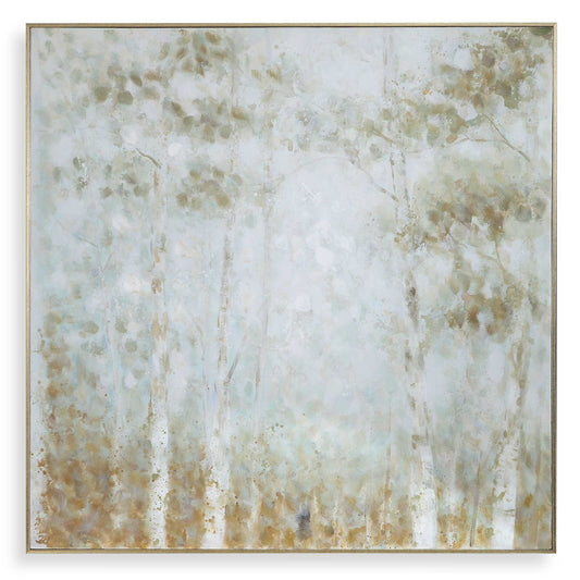 Cotton Woods - Hand Painted Canvas - Light Blue