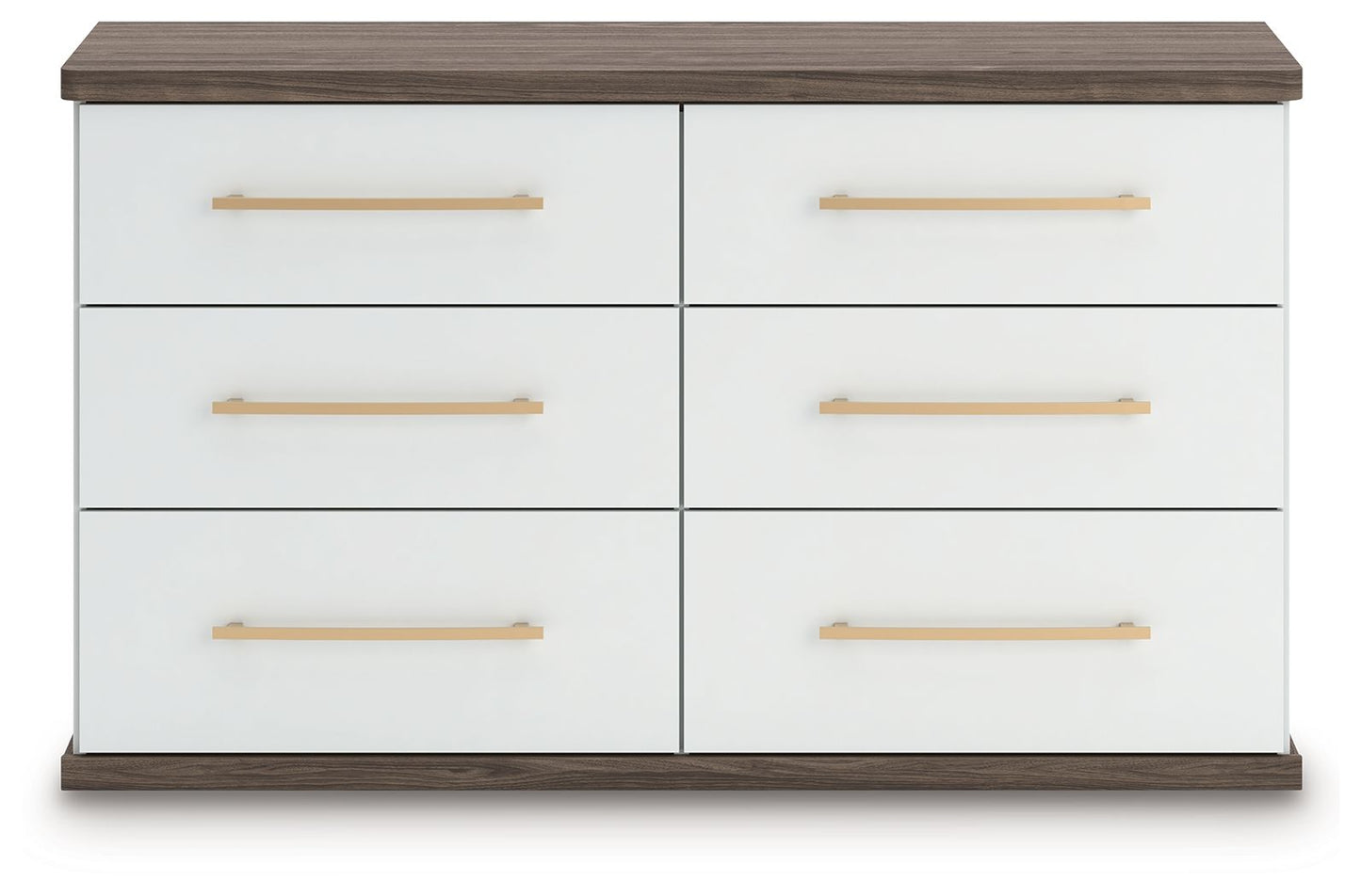 Kendanport - 3 Pc. - Dresser And 2 Nightstands - Brown / White