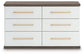 Kendanport - 3 Pc. - Dresser And 2 Nightstands - Brown / White