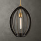 Darby - 1 Light Architectural Oval Pendant - Bronze / Black