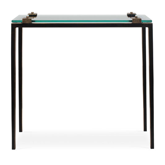 Averona - Glass Top Accent Table - Bronze