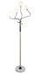 "Celestial Branch" Metal Floor Lamp - Matte Black / White Frosted Glass / White Marble / Soft Gold