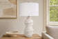 "Serenity Waves" Ceramic Table Lamp - Off White